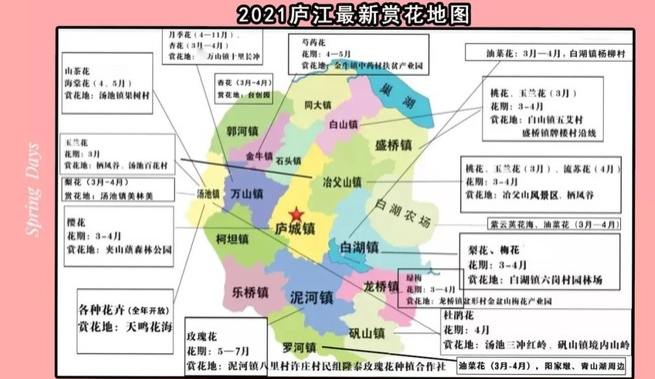 2021年庐江赏花地图 庐江春天赏花去哪里